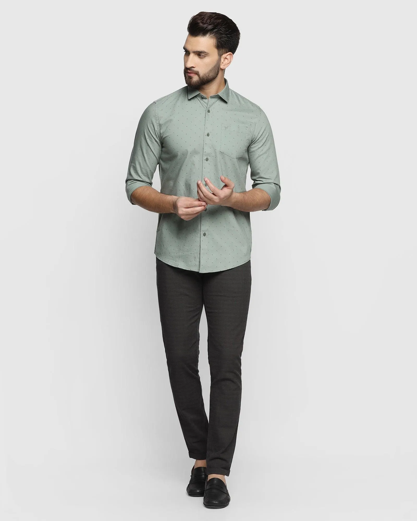 Casual Olive Printed Shirt - Germi