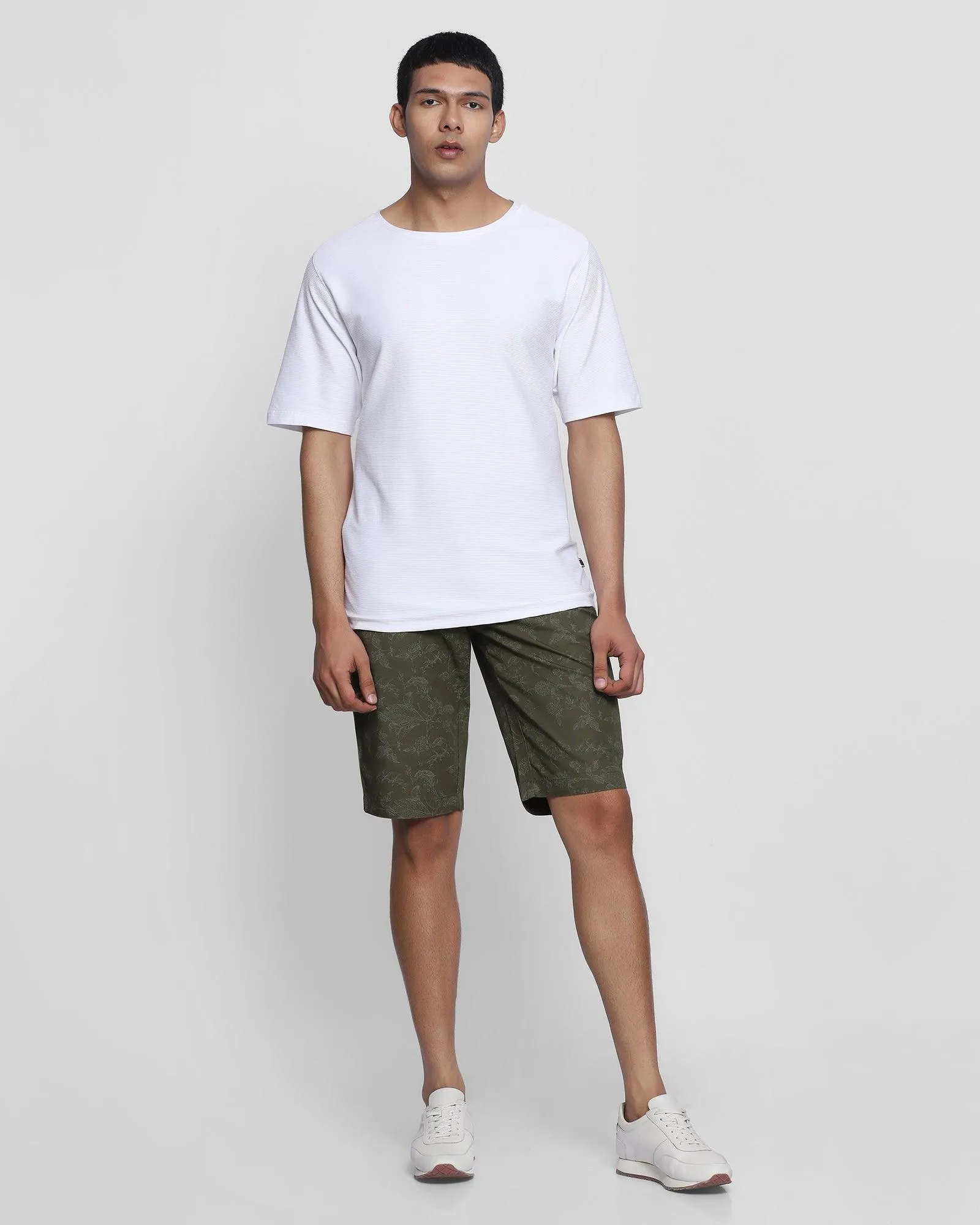 Casual Olive Printed Shorts - Fred