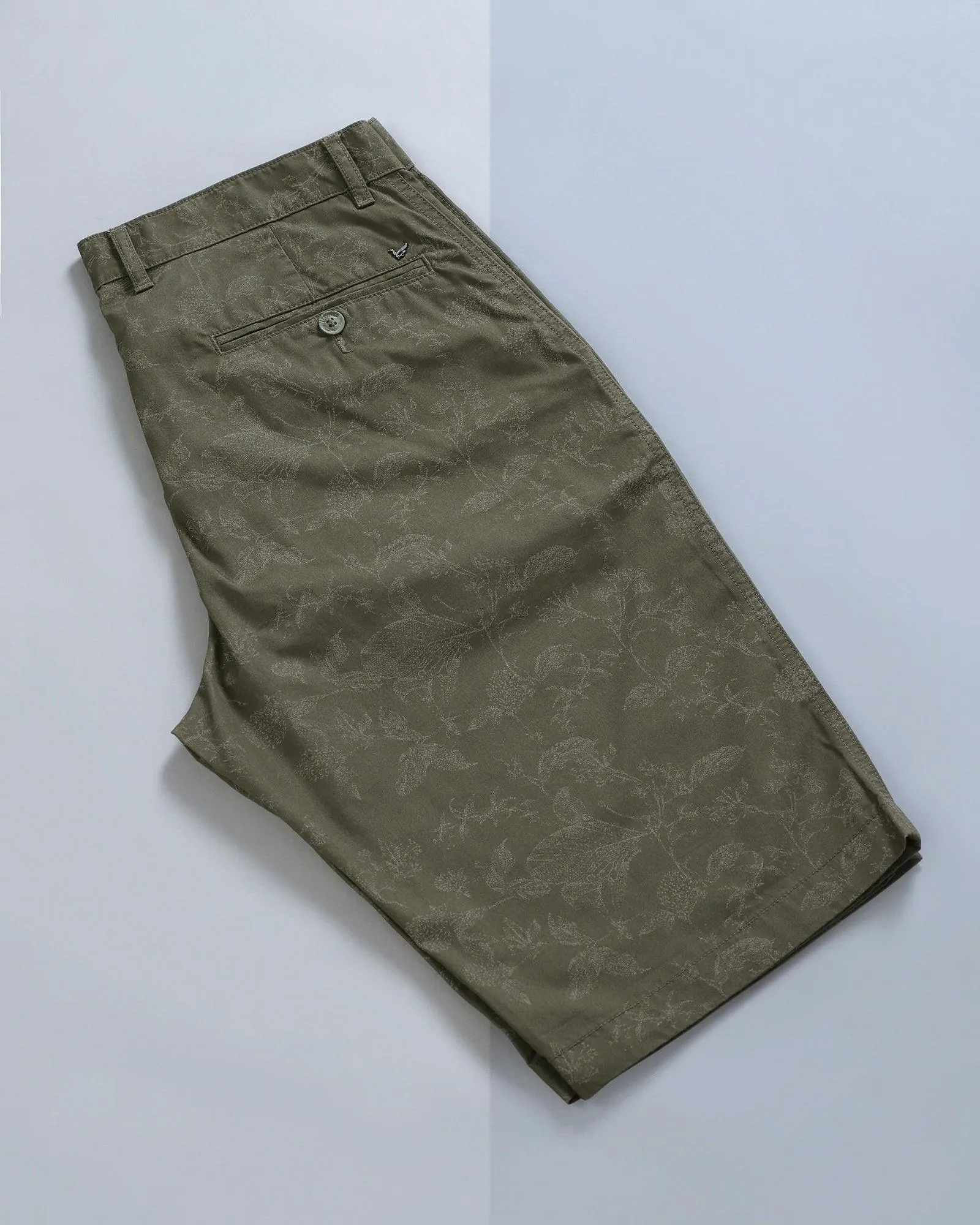 Casual Olive Printed Shorts - Fred