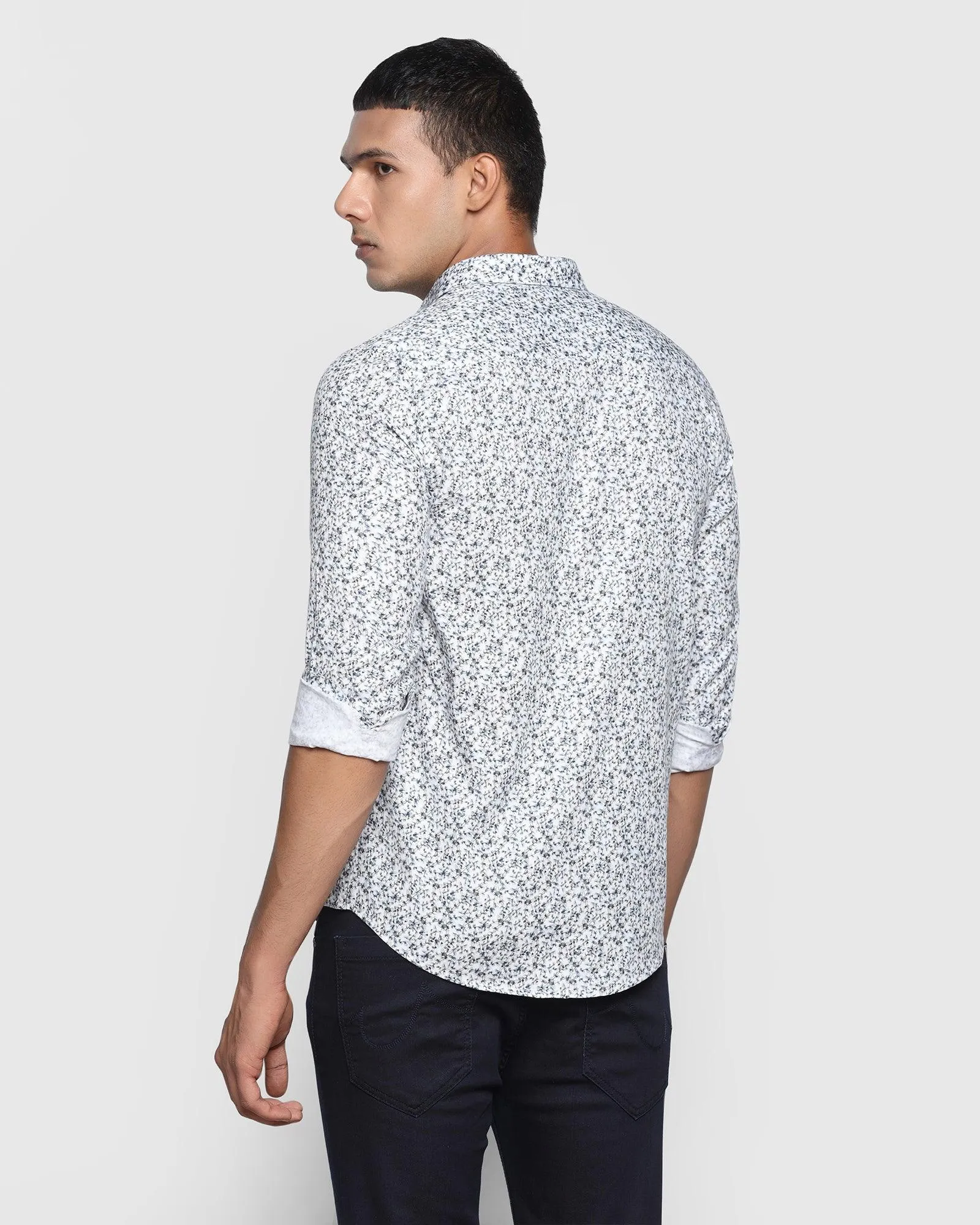 Casual White Printed Shirt - Lister