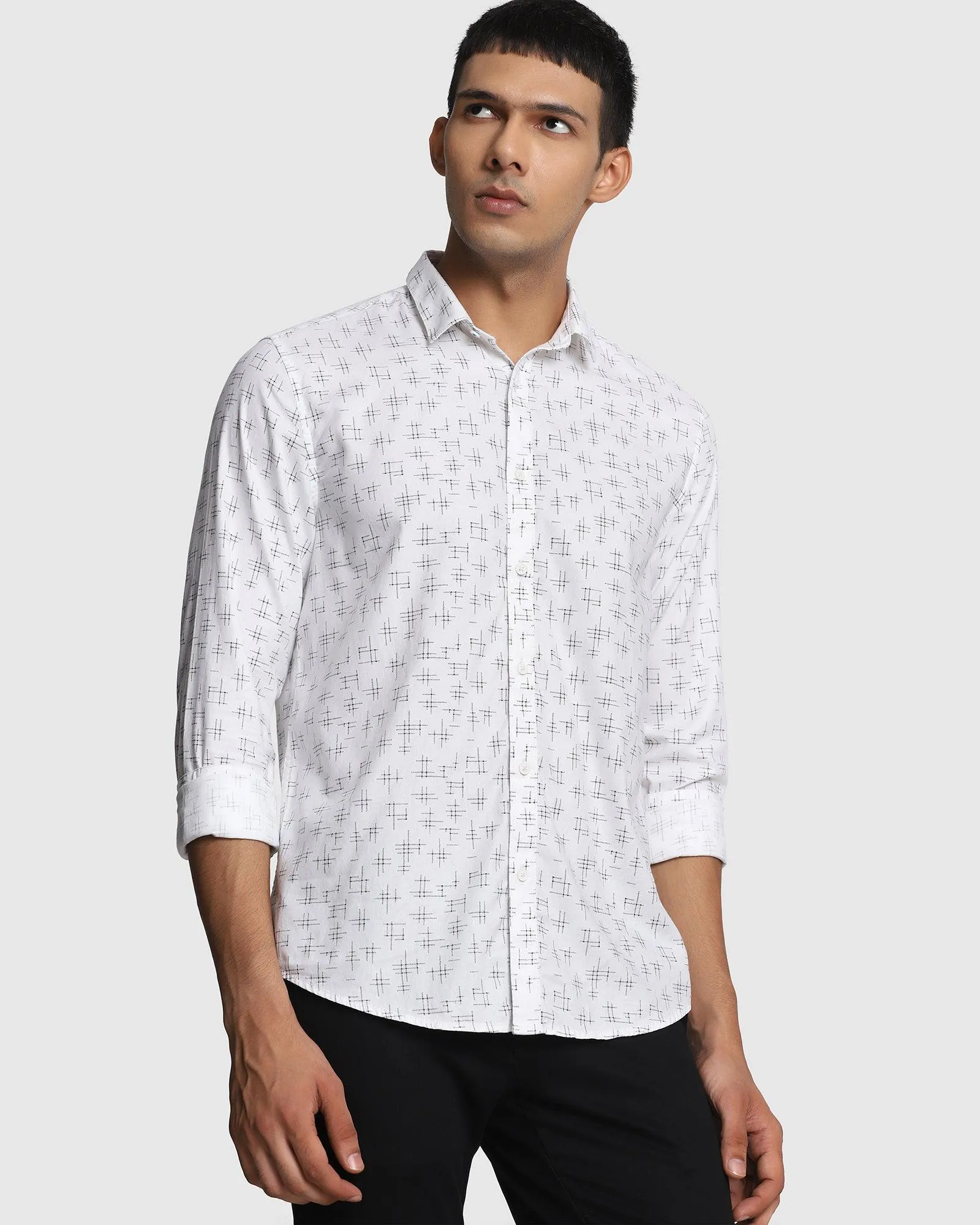 Casual White Printed Shirt - Morris