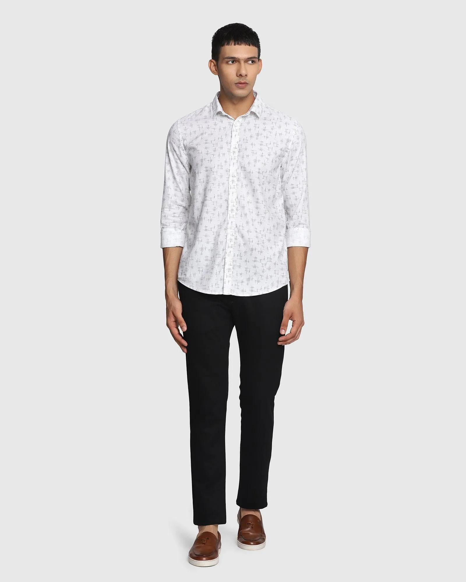 Casual White Printed Shirt - Morris