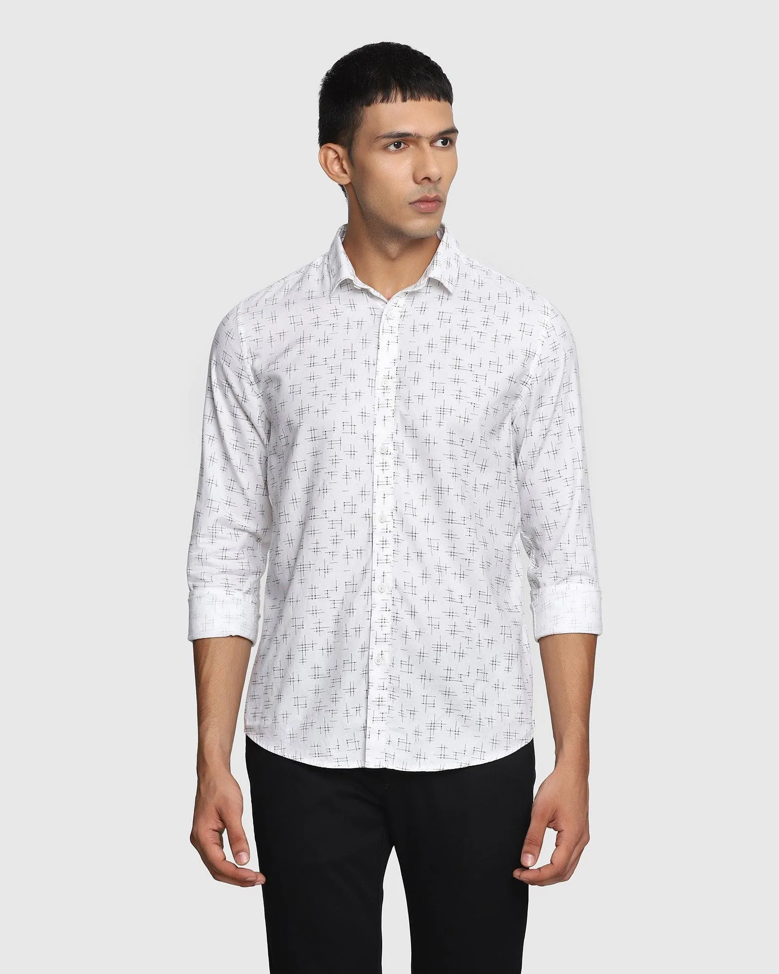 Casual White Printed Shirt - Morris