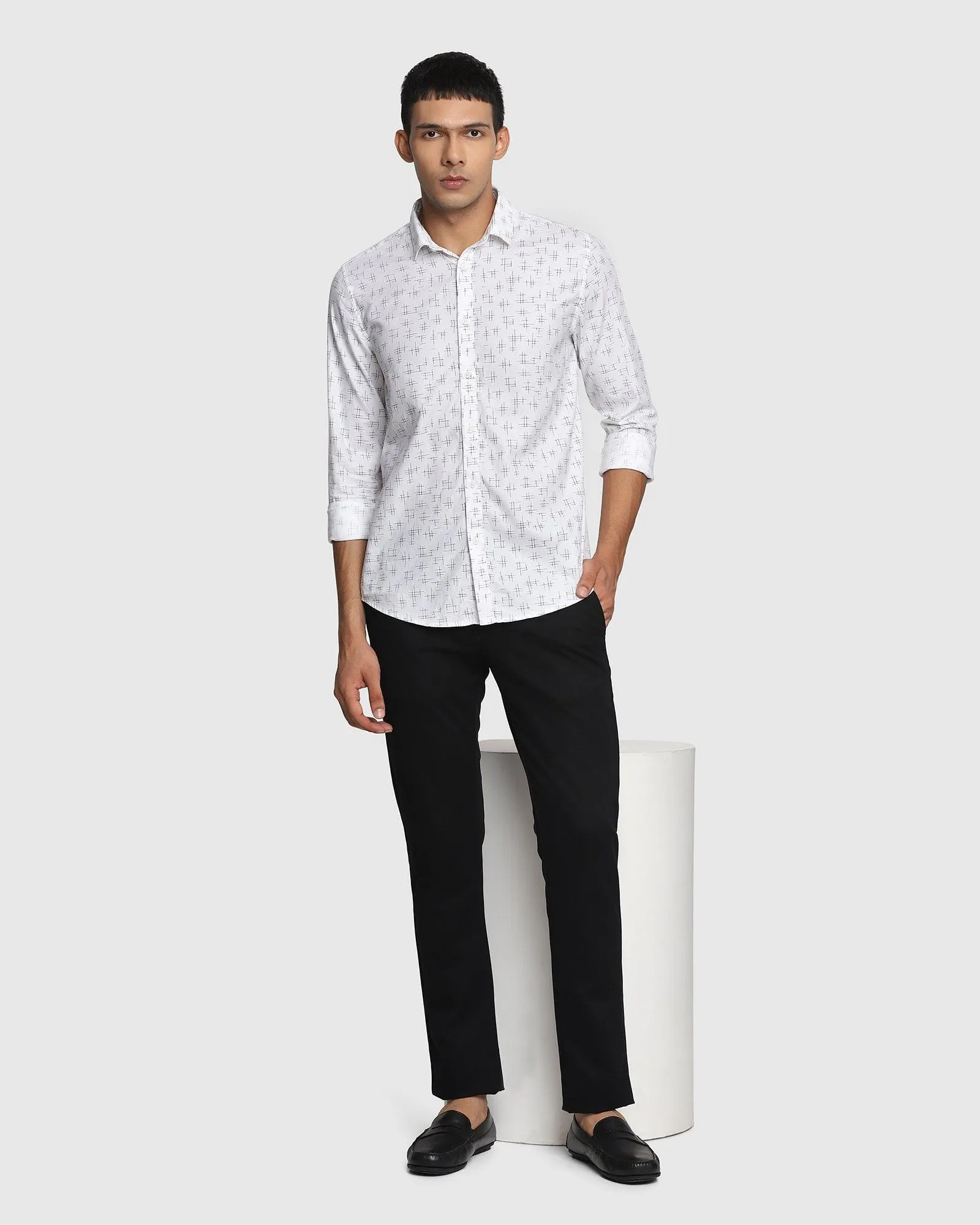 Casual White Printed Shirt - Morris