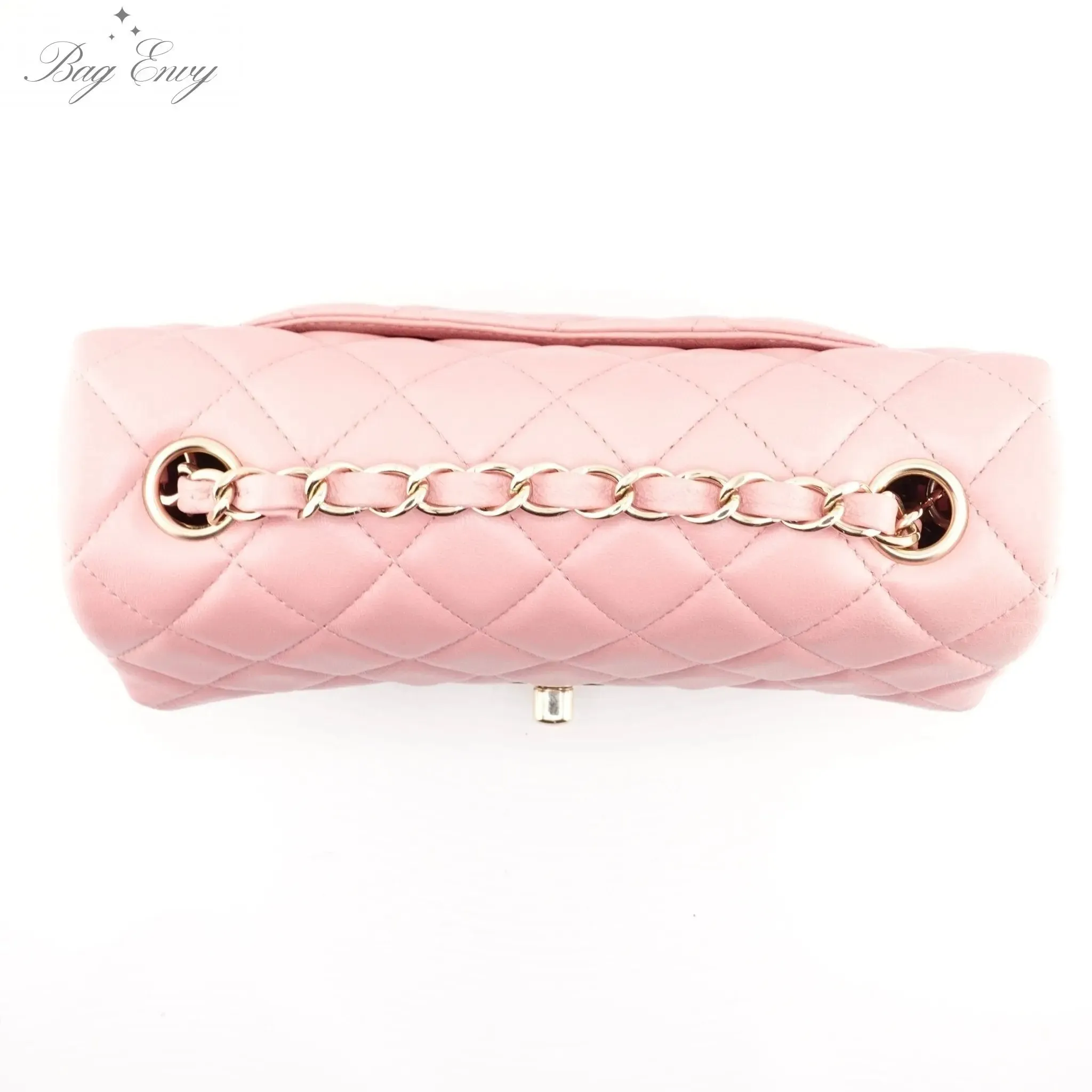 CHANEL Pink Lambskin Mini Classic Single Flap Bag