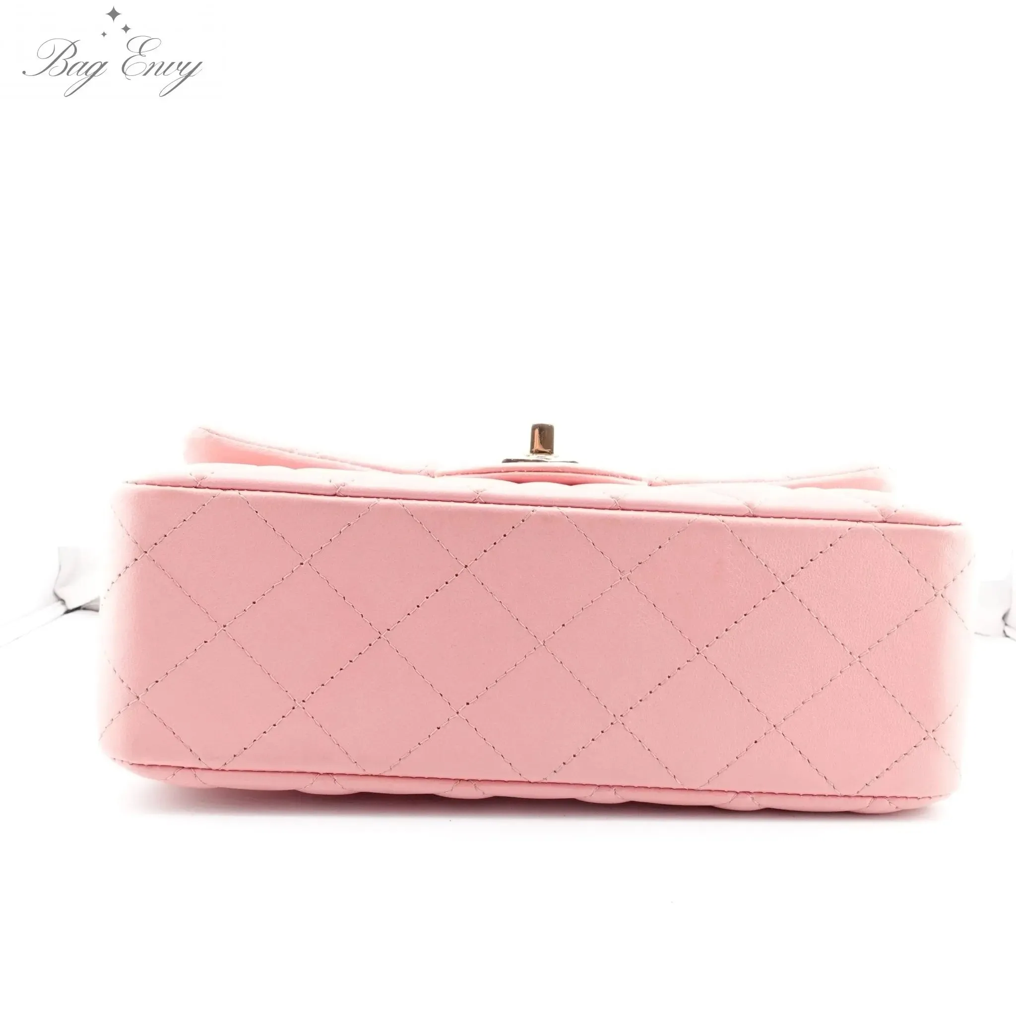 CHANEL Pink Lambskin Mini Classic Single Flap Bag