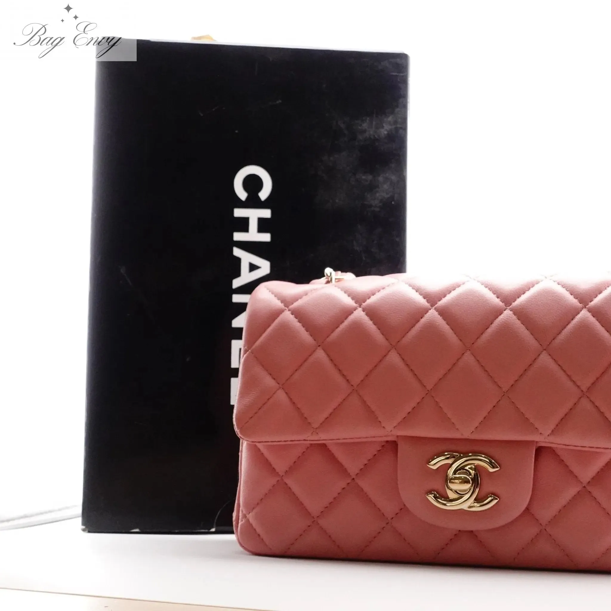 CHANEL Pink Lambskin Mini Classic Single Flap Bag