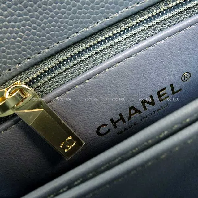 CHANEL Shoulder bag Matelasse COCO Handle XXS 2Way Chain Ashe blue Graind Calf(Caviarskin) Champagne Gold HW AS2215[BRAND NEW][Authentic]