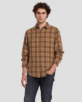 Checkered Overshirt in Sand