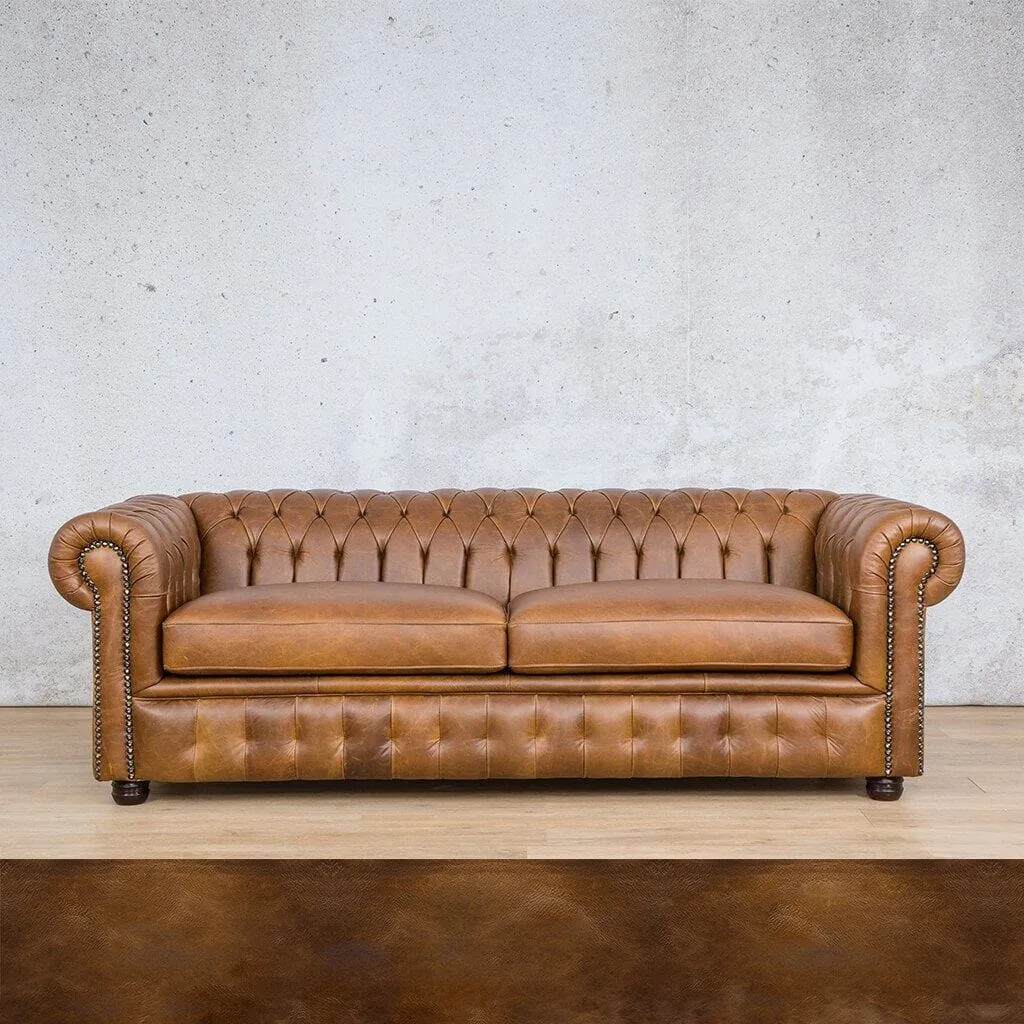 Chesterfield 3 Seater Leather Sofa