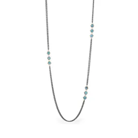 Contrast Asymmetrical Necklace in London Blue Topaz