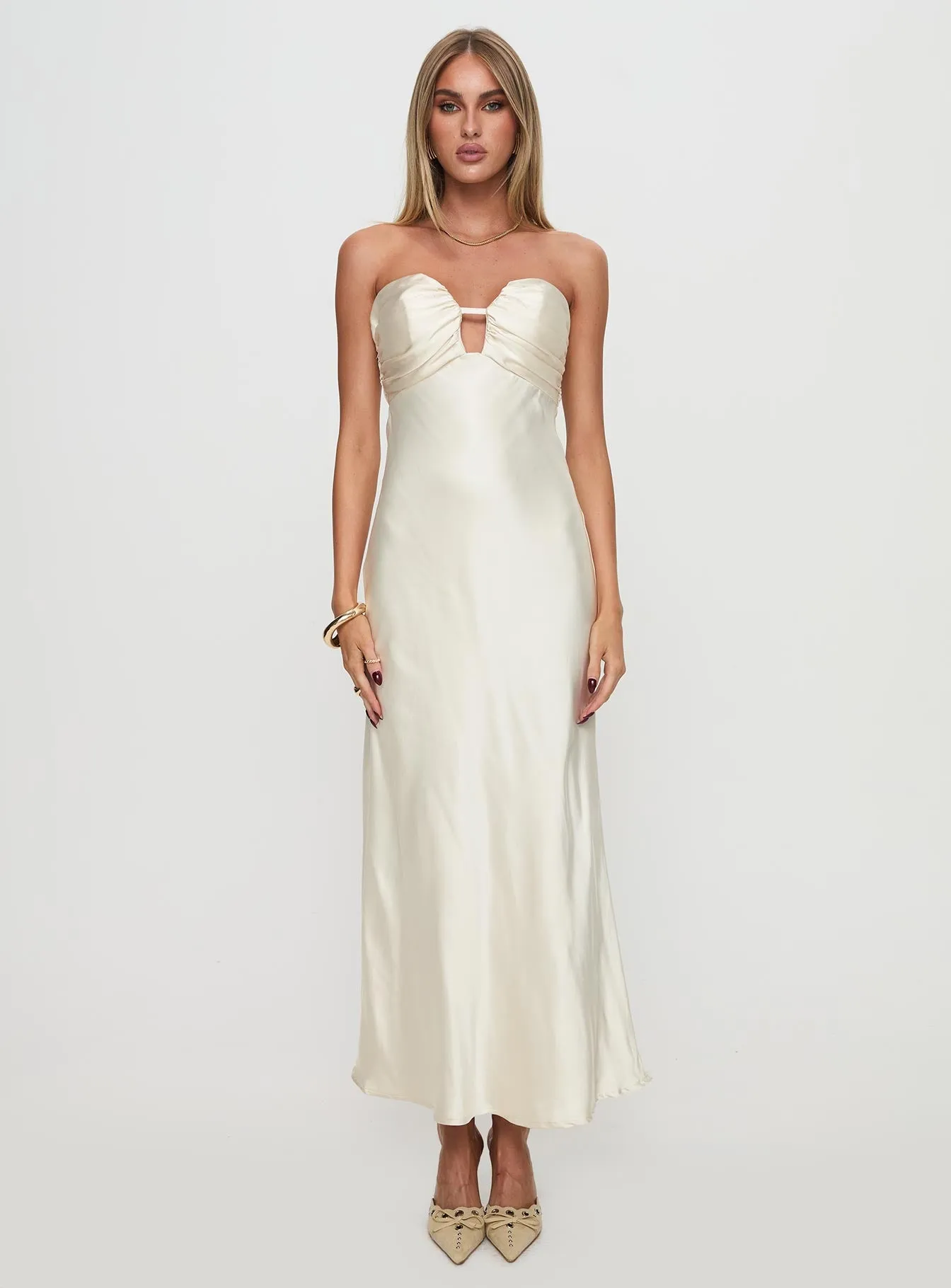 Cyprian Strapless Maxi Dress Champagne