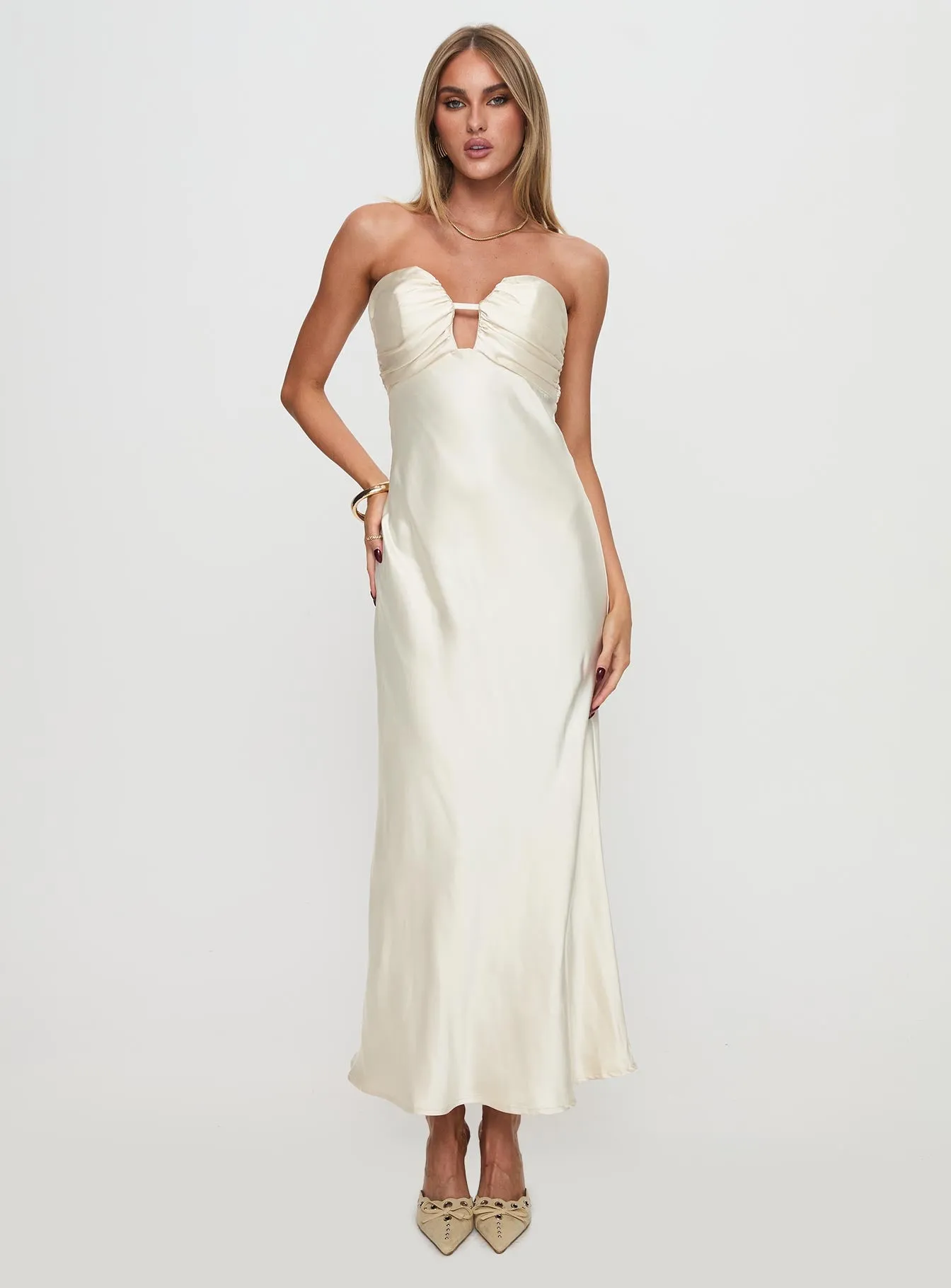 Cyprian Strapless Maxi Dress Champagne