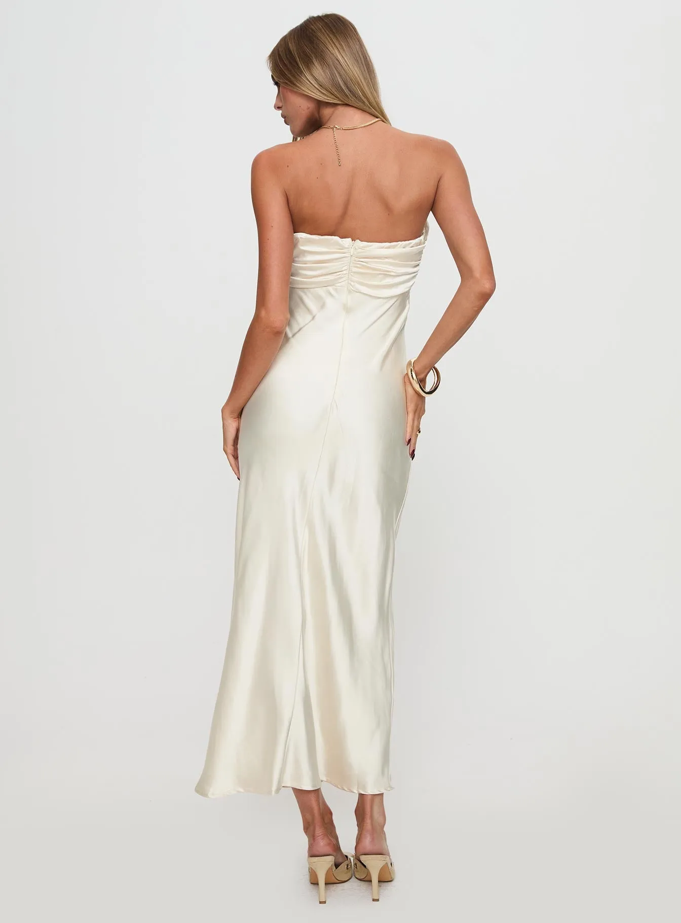 Cyprian Strapless Maxi Dress Champagne