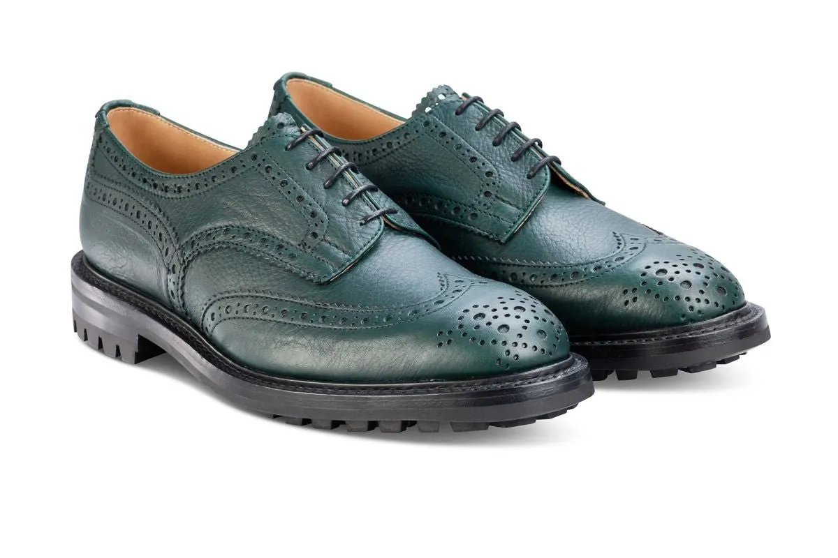 Durham Country Brogue - Green Olivvia Milled