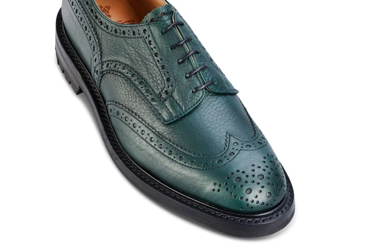 Durham Country Brogue - Green Olivvia Milled