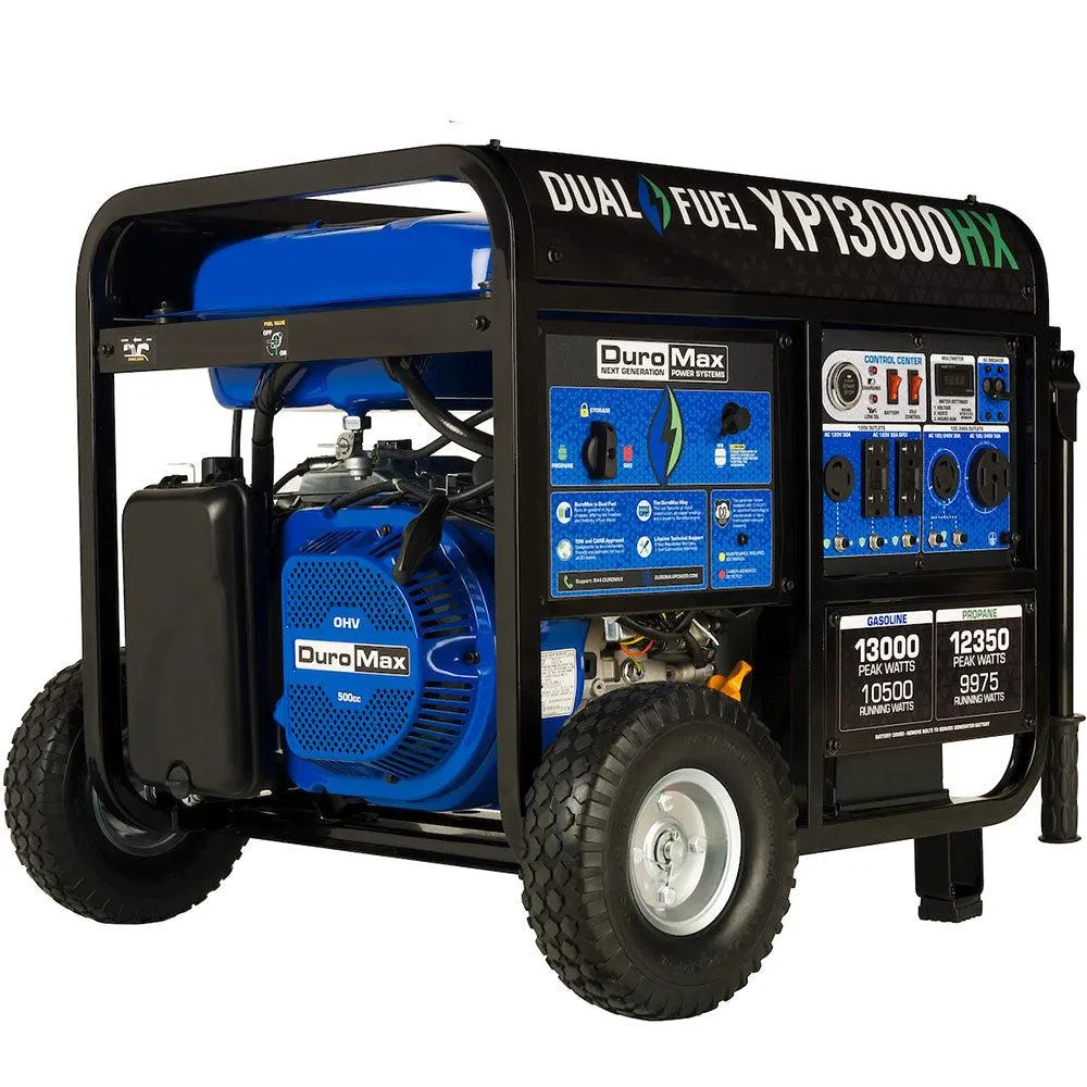 DuroMax XP13000HX 13,000 Watt Portable Dual Fuel Gas Propane CO Alert Generator