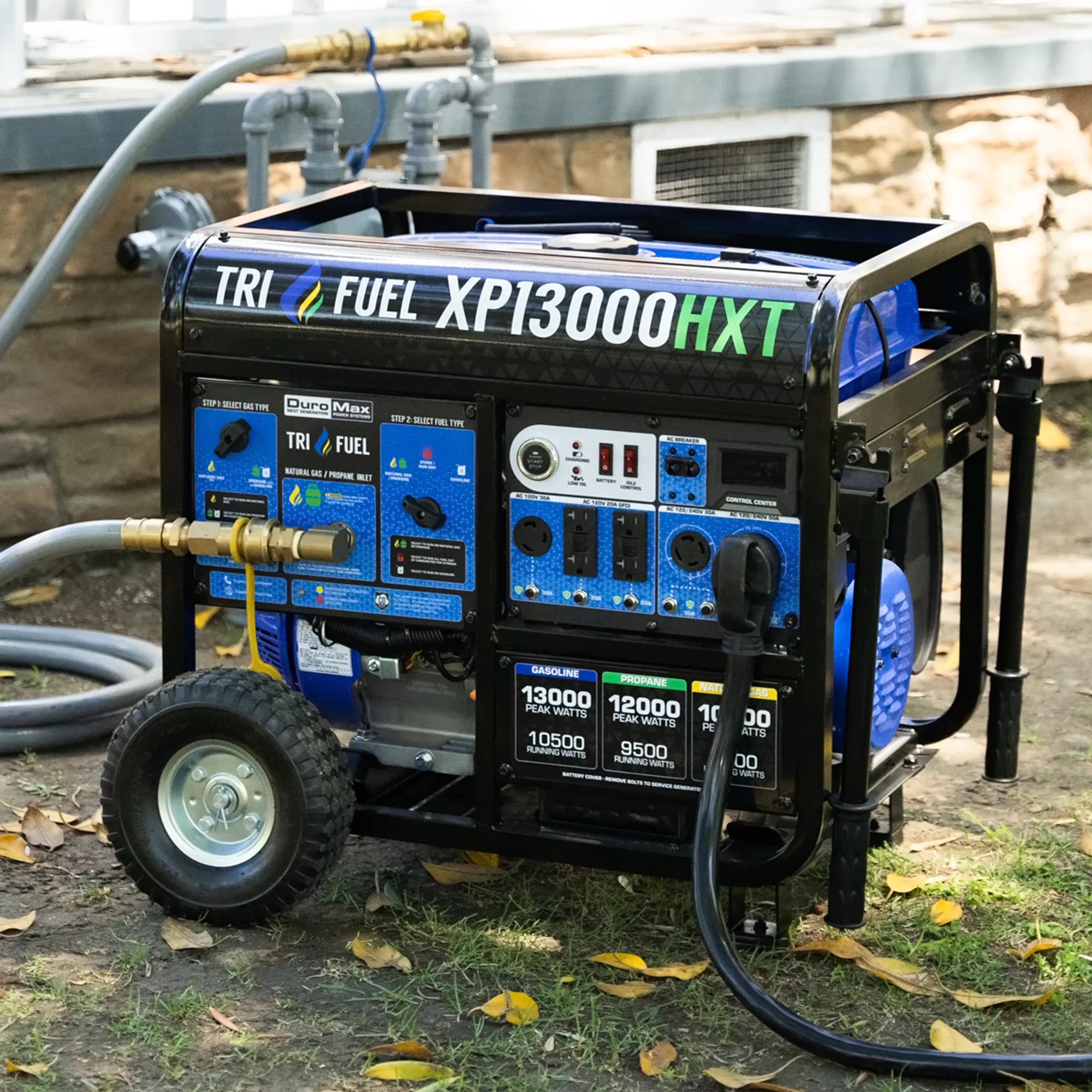 DuroMax XP13000HXT 13,000 Watt Electric Start Tri-Fuel Portable Generator w/ CO Alert