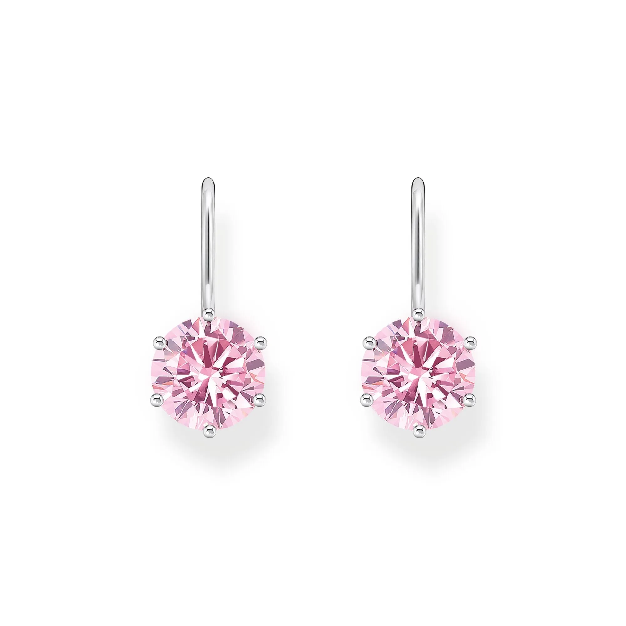 Earrings with pink zirconia