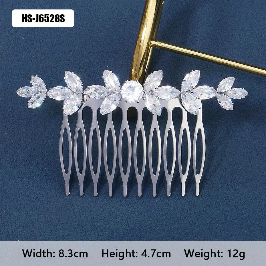 Efily Bridal Wedding Hair Accessories Crystal Silver Color Hair Combs for Women Bride Headpiece Party Jewelry Bridesmaid Gift