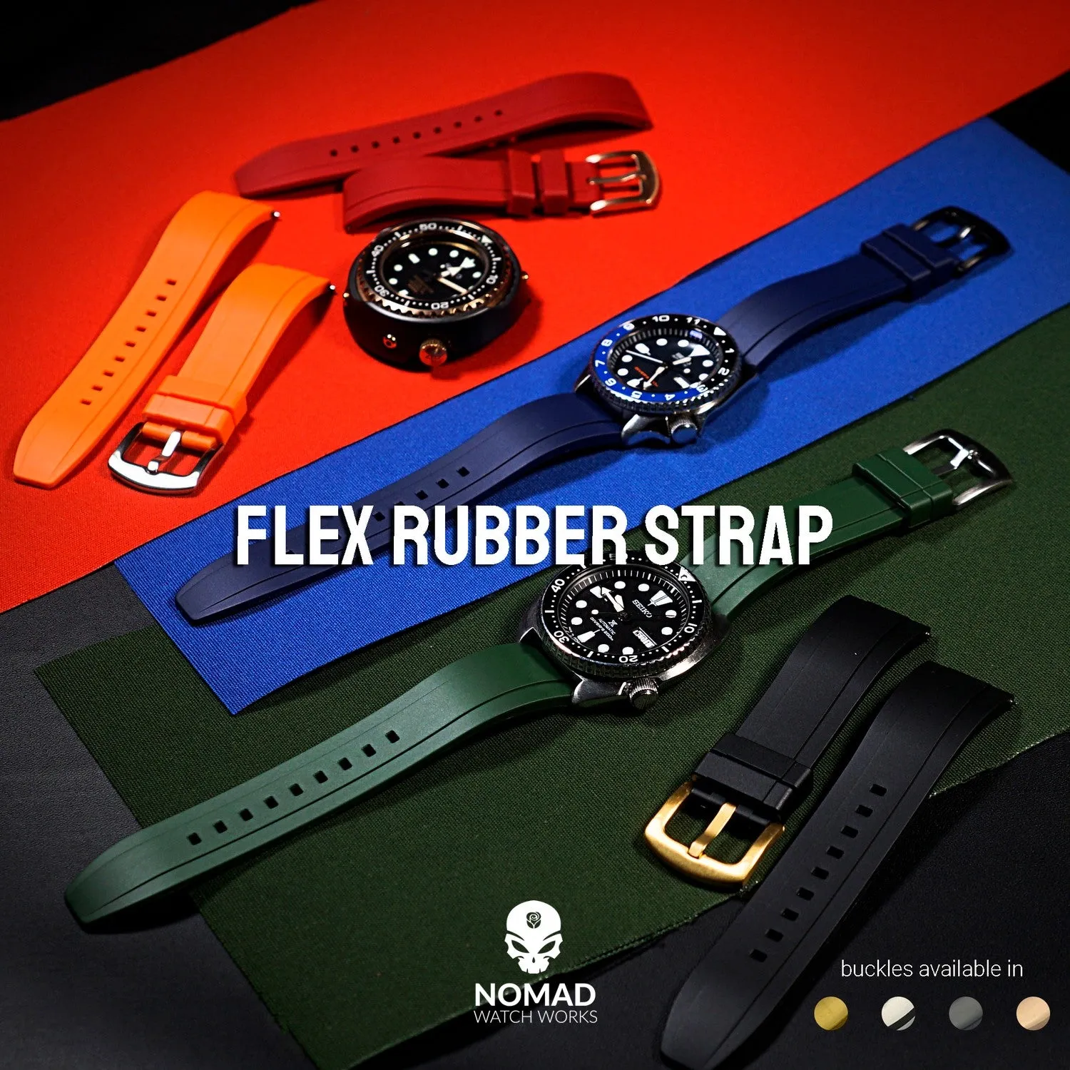 Flex Rubber Strap in Navy