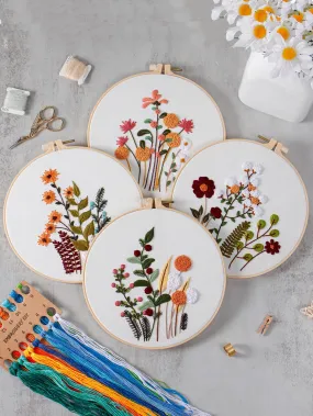 Floral Love Hand Embroidery 4 piece Set