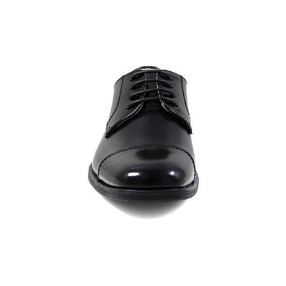 Florsheim Kids Boy's Reveal Cap Toe Oxford Jr. Black Leather (Sizes 3.5-7)