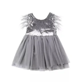 Girl Kids Sequins Tutu Party Prom  Dress