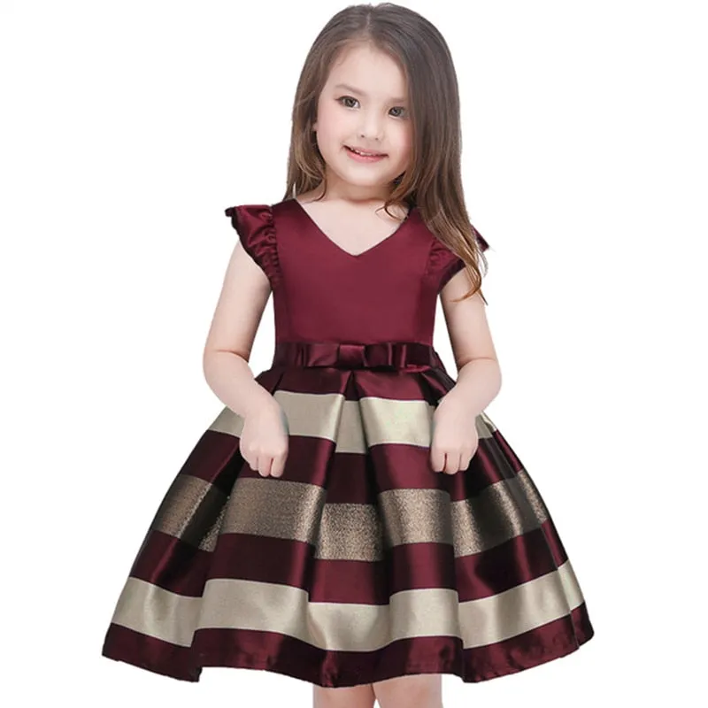 Girls Striped Formal Dress