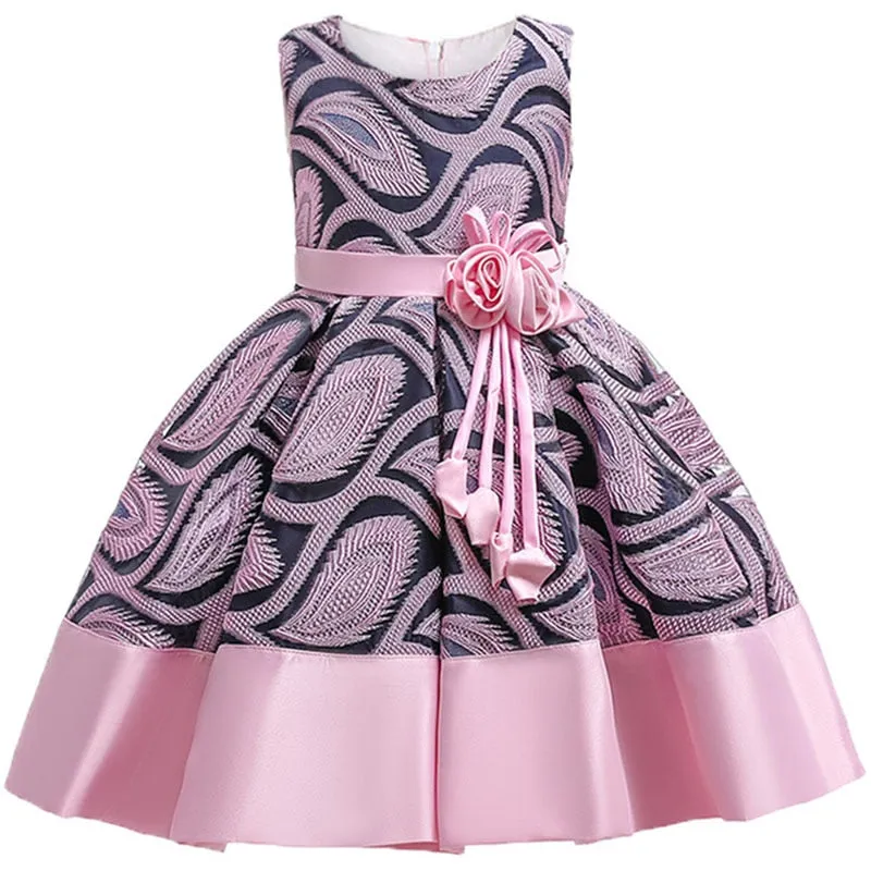 Girls Striped Formal Dress