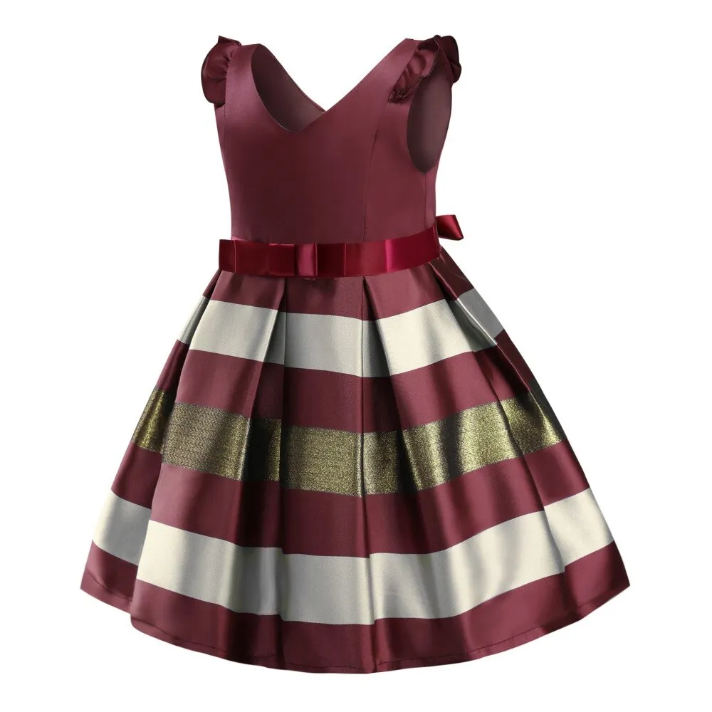 Girls Striped Formal Dress