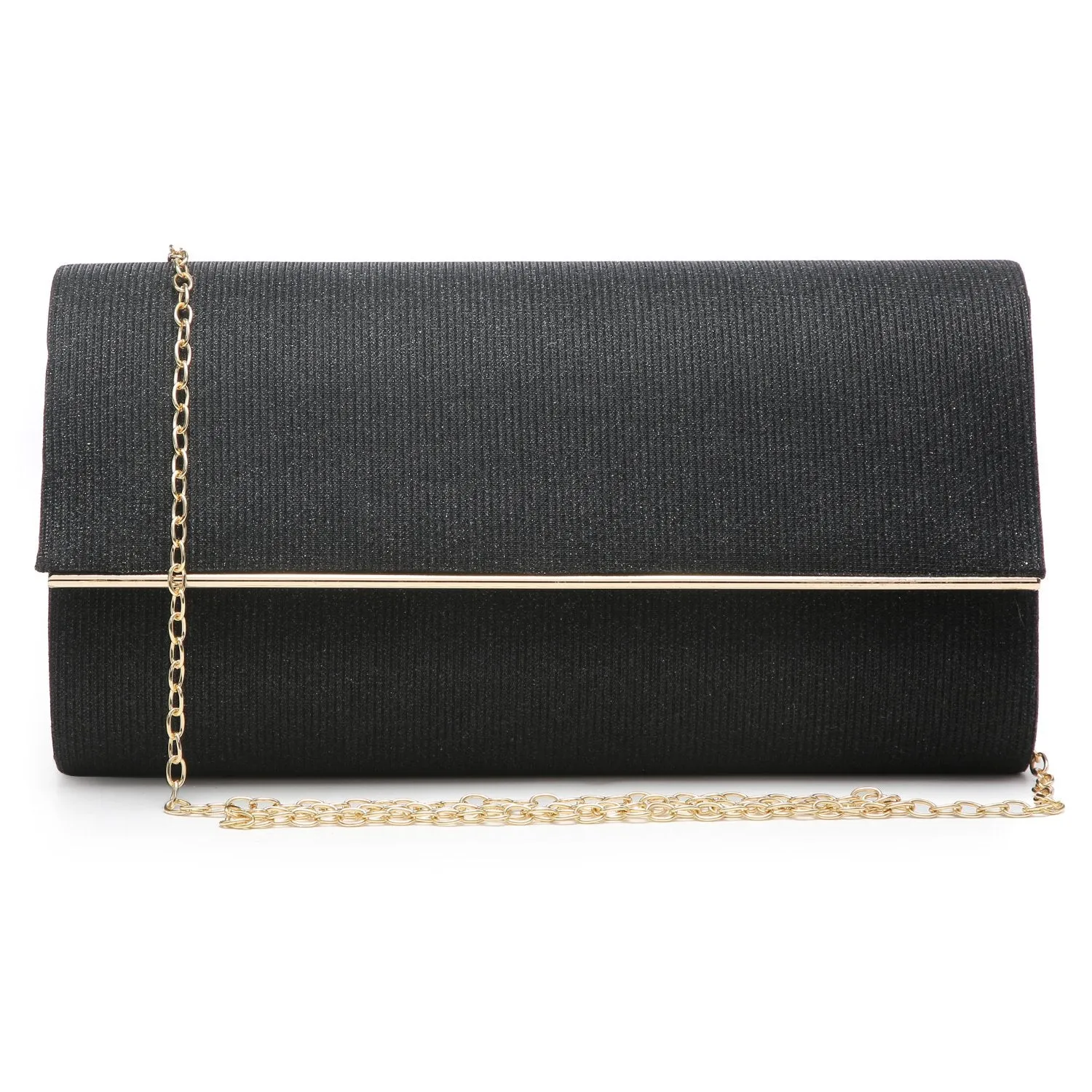 Glitter Gold Trim Evening Clutch