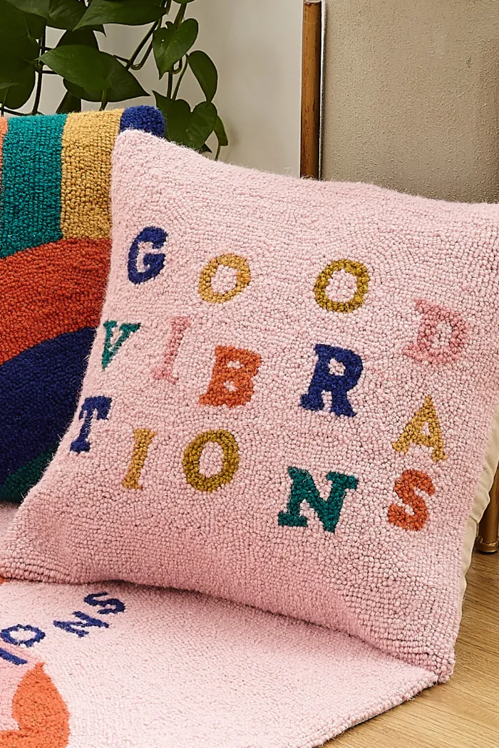 Good Vibrations Hooked Pillow