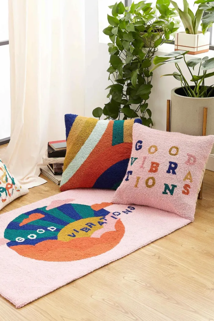 Good Vibrations Hooked Pillow