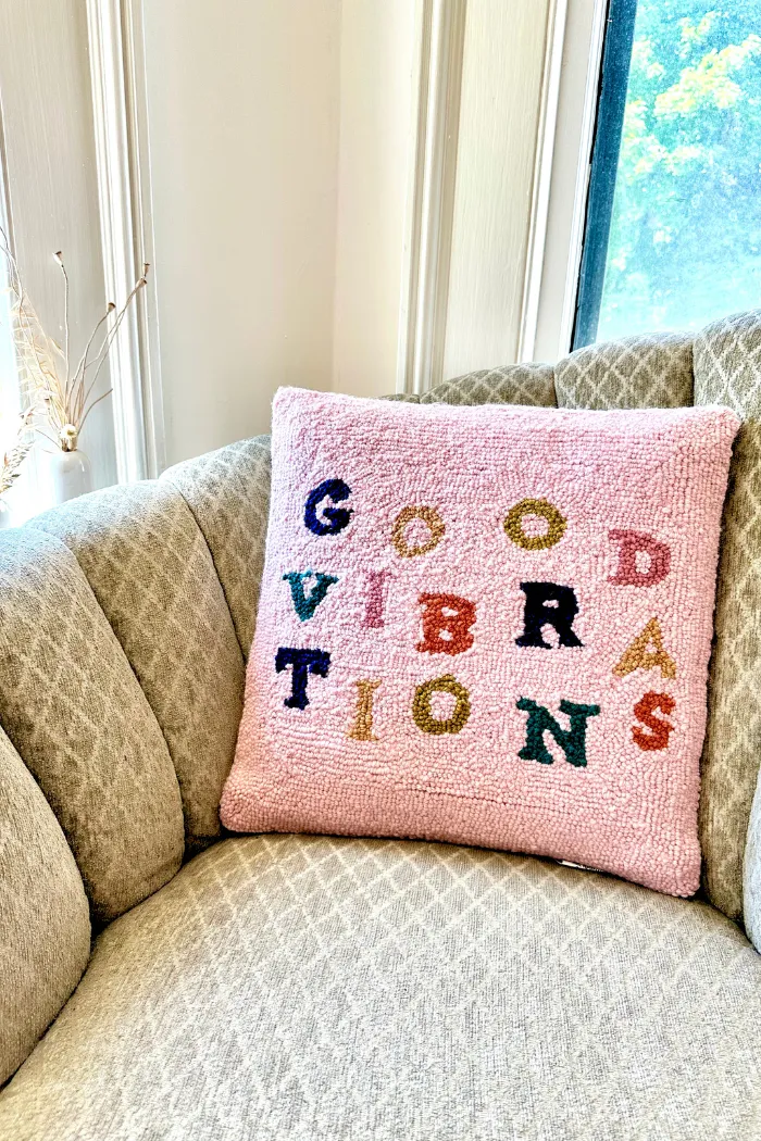 Good Vibrations Hooked Pillow