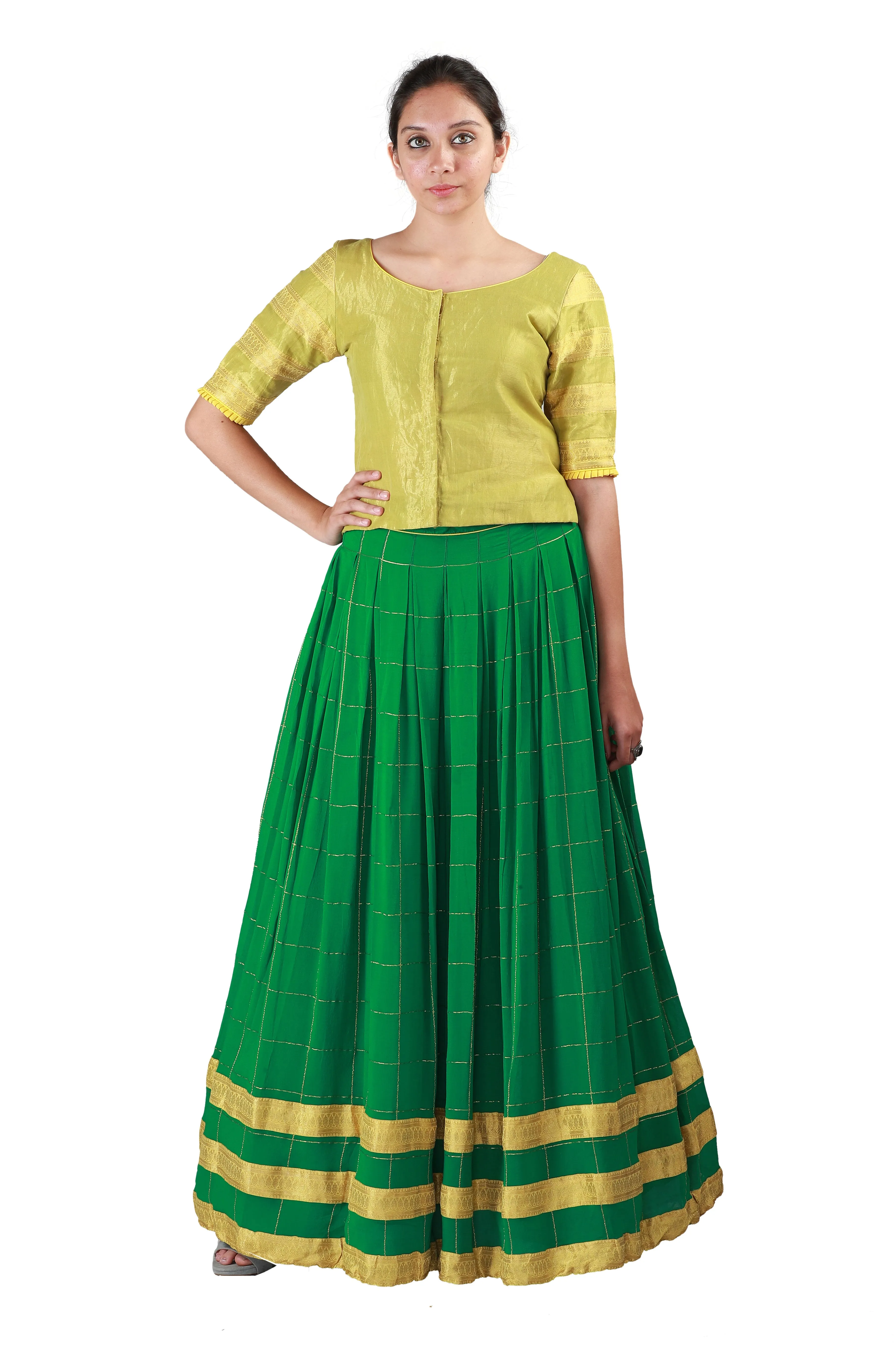 Green and Yellow Lehenga