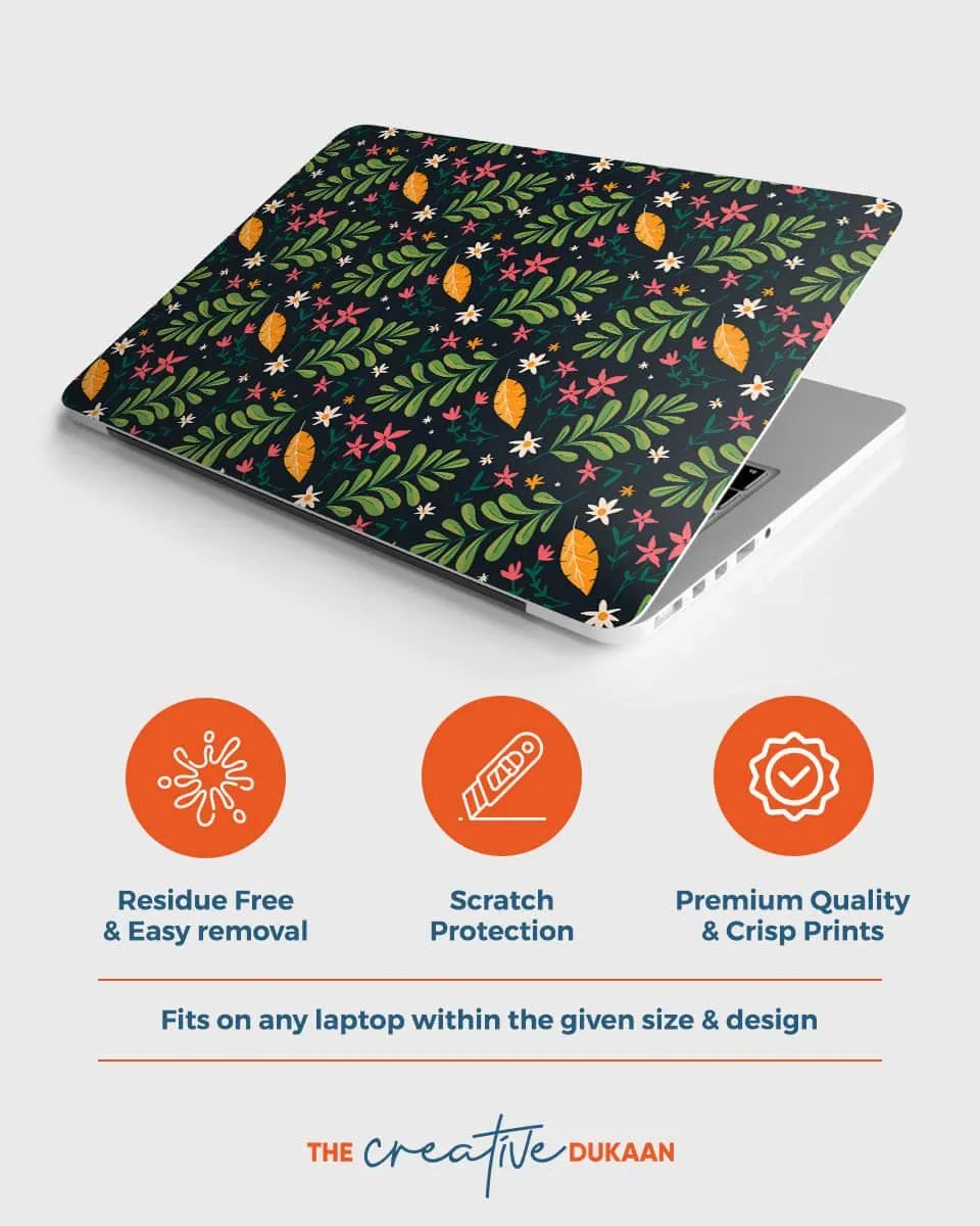 Green Laptop Skin With Beautiful Forest Design Print