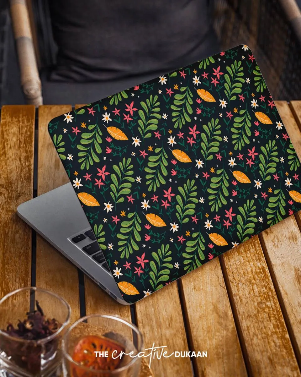 Green Laptop Skin With Beautiful Forest Design Print