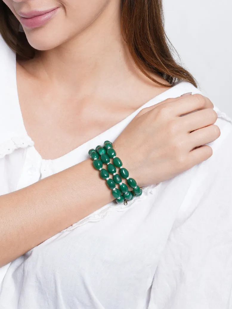 Green Stone Beaded Bracelet