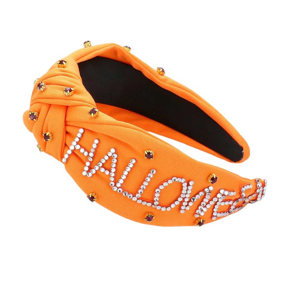 HALLOWEEN Message Stone Cluster Embellished Knot Headband