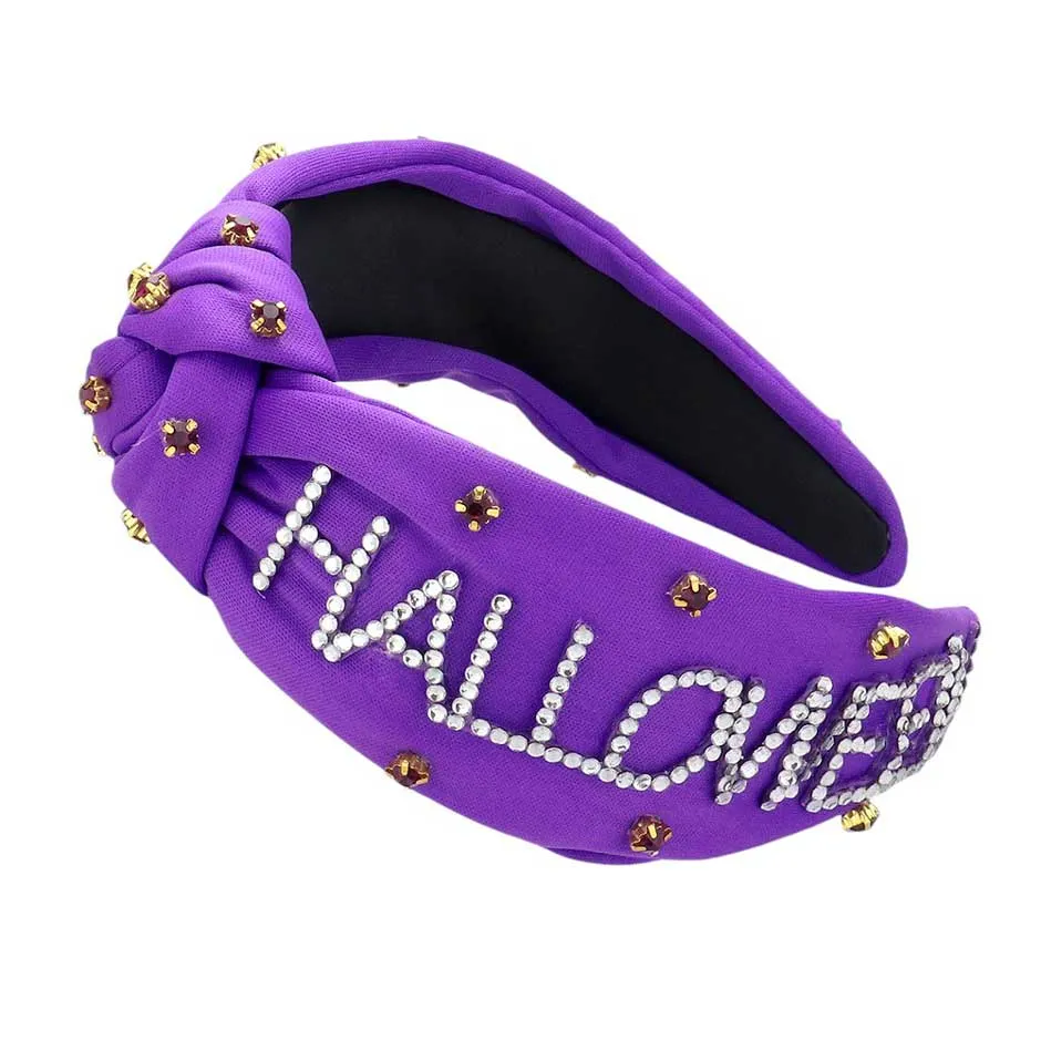 HALLOWEEN Message Stone Cluster Embellished Knot Headband