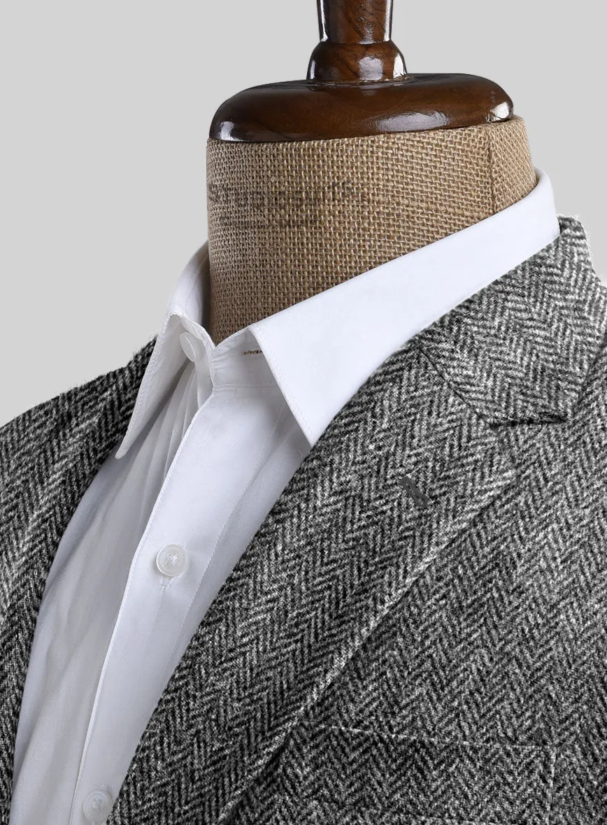 Harris Tweed Gray Herringbone Suit