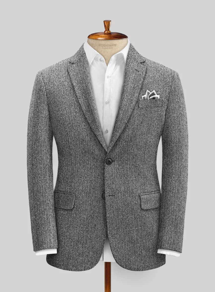 Harris Tweed Gray Herringbone Suit