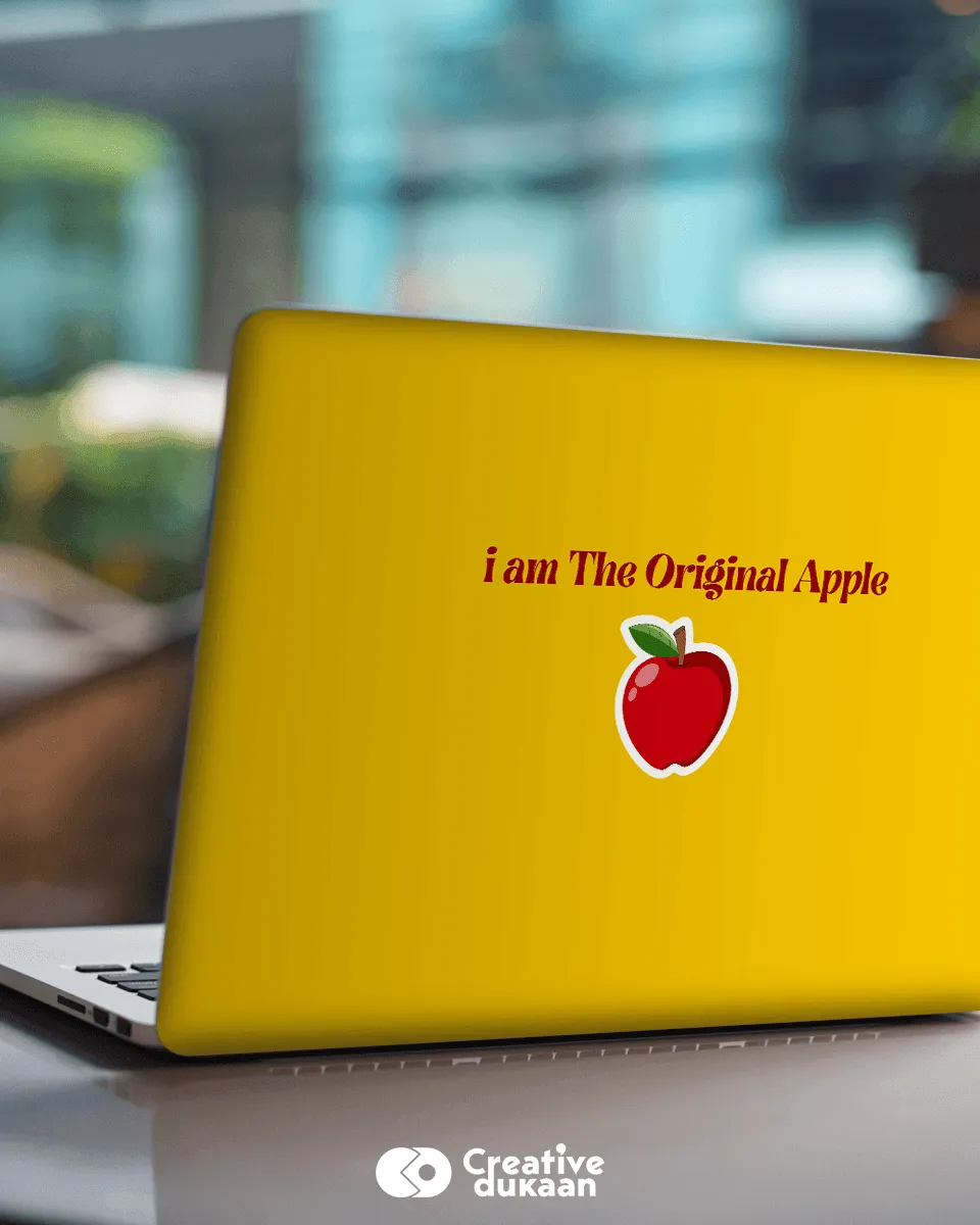 I Am The Original Apple Cool Laptop Skin in Yellow Colour