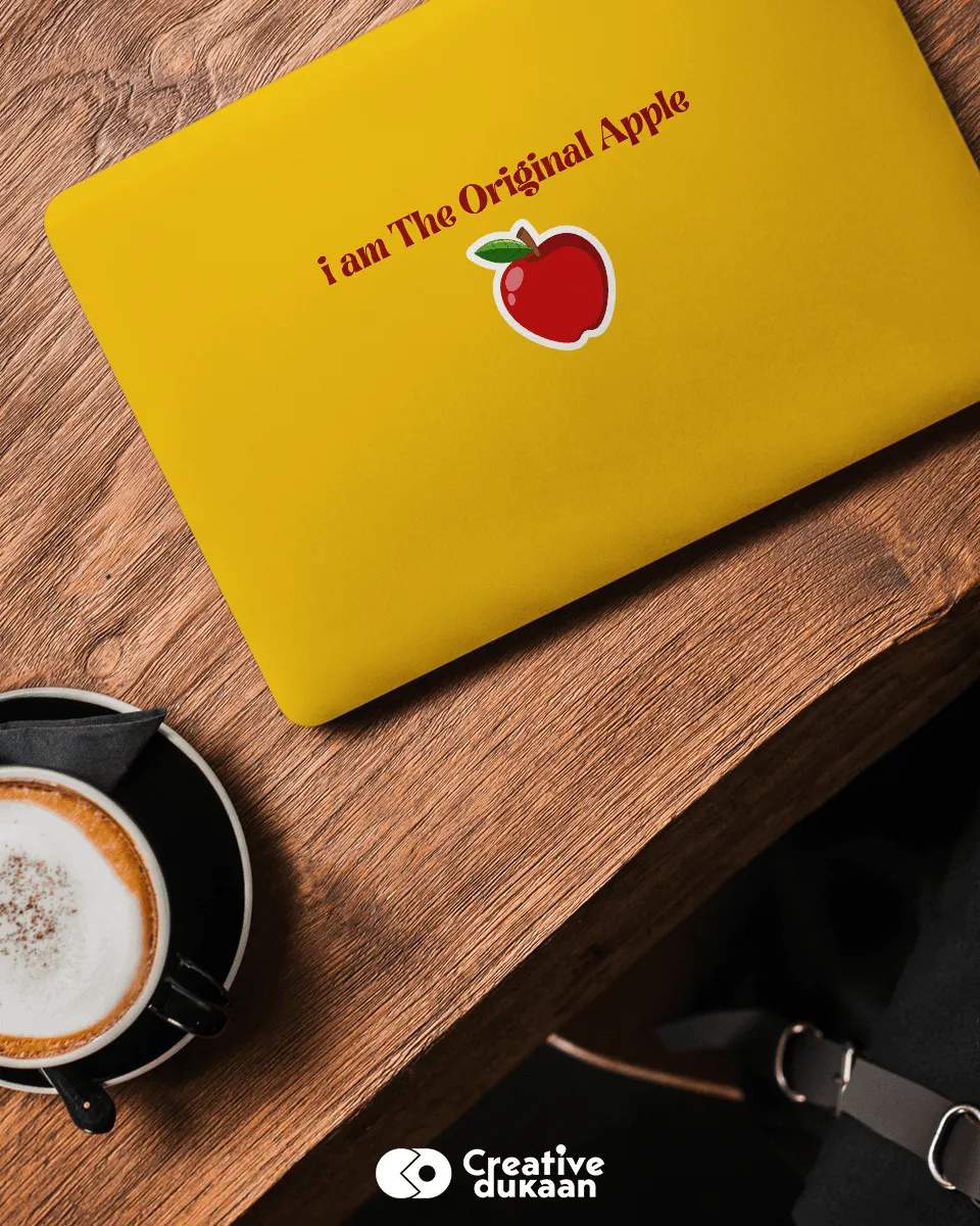 I Am The Original Apple Cool Laptop Skin in Yellow Colour