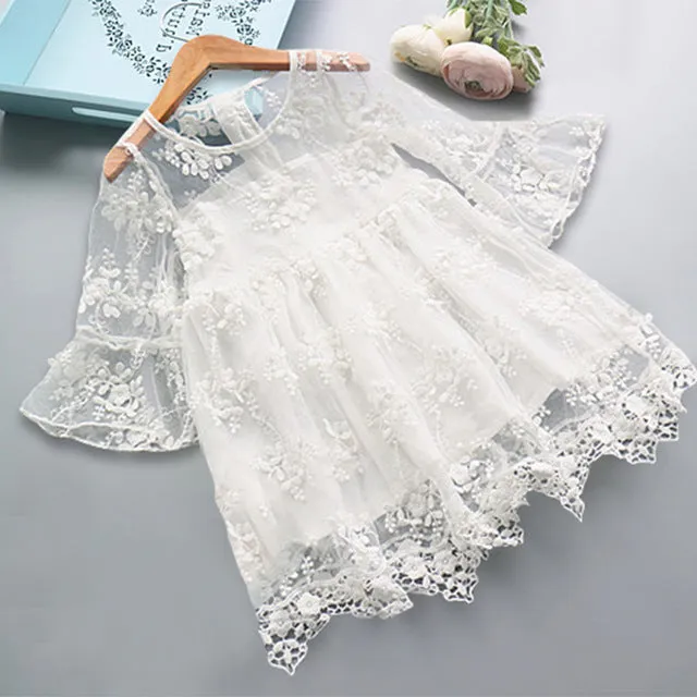 Kids Dresses For Girls Lace Flower Dress Baby Girl Party Wedding Dress Children Girl Princess Dress