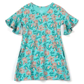 Kids Organic Cotton Cascade Dress: Tiger Lily