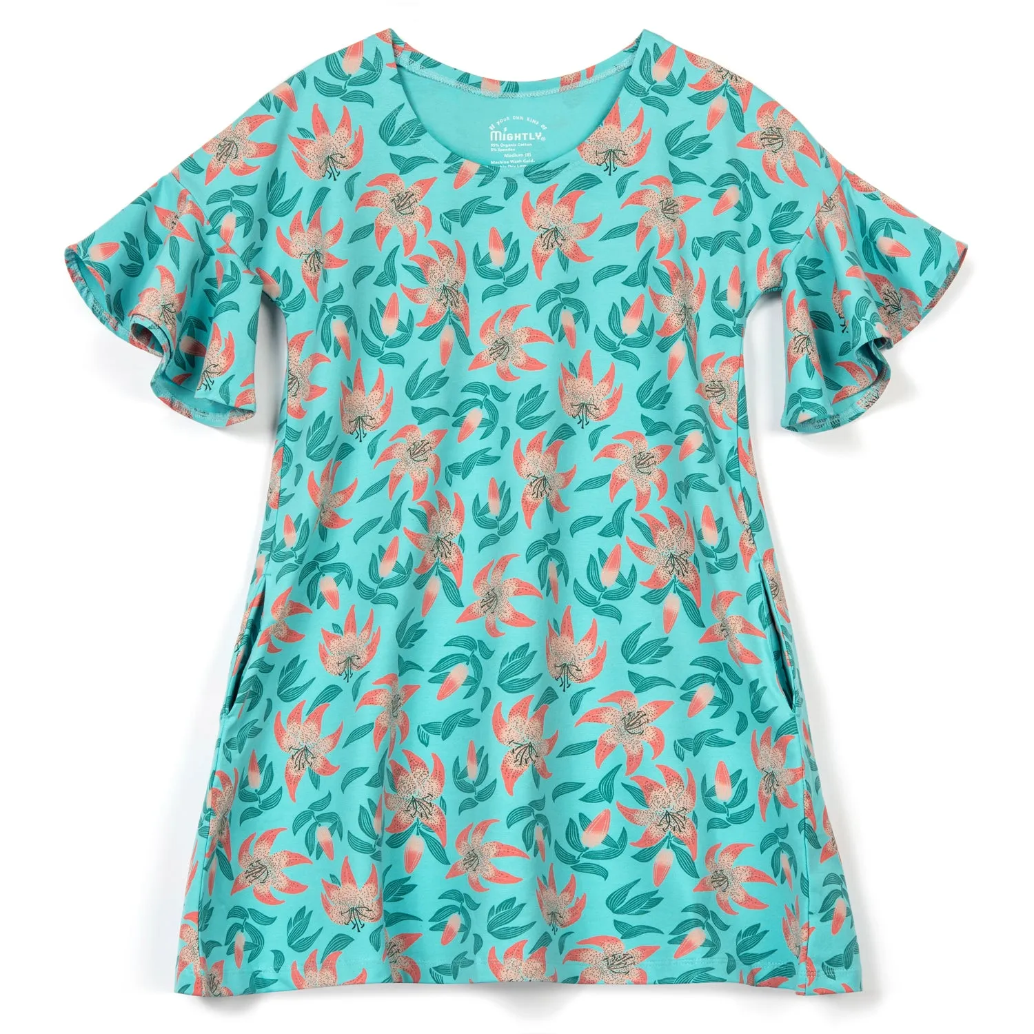 Kids Organic Cotton Cascade Dress: Tiger Lily