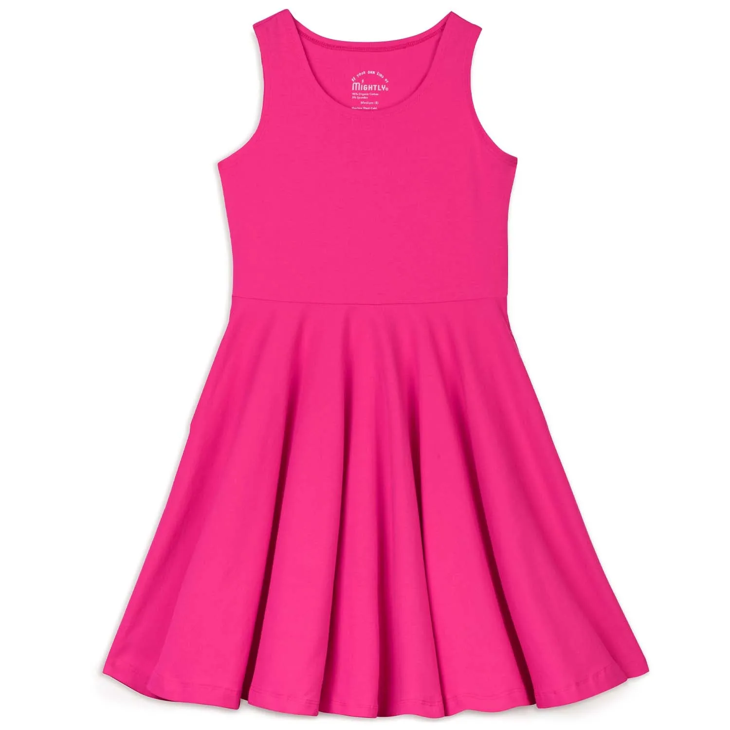 Kids Organic Cotton Sleeveless Twirl Dress - Solids