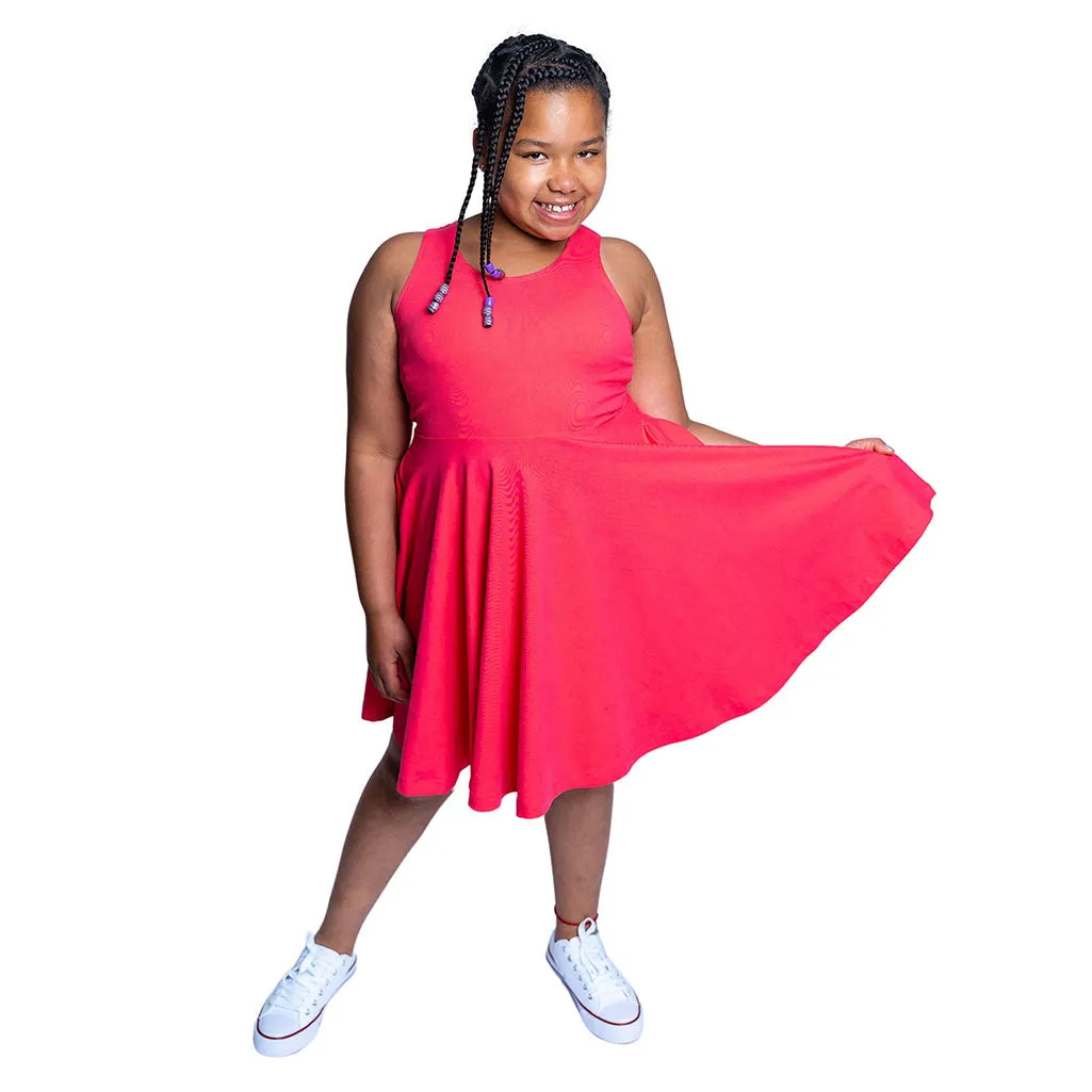 Kids Organic Cotton Sleeveless Twirl Dress - Solids